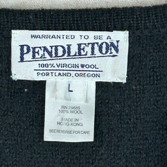 Pendleton Womens Black Wool Vest Size L Button Up Preppy Classic Timeless Work - Picture 3 of 7